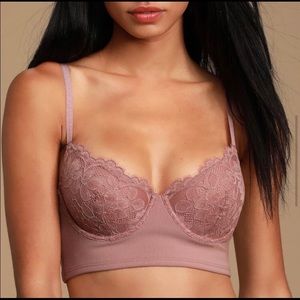 New Free People Bianca Rose Lace Bralette-M